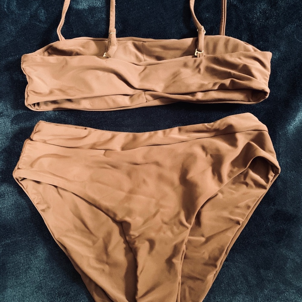 Shein coffee brown high waisted bikini
